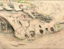 tourist season landscape with backbone