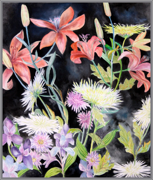 lilies and spider mum5